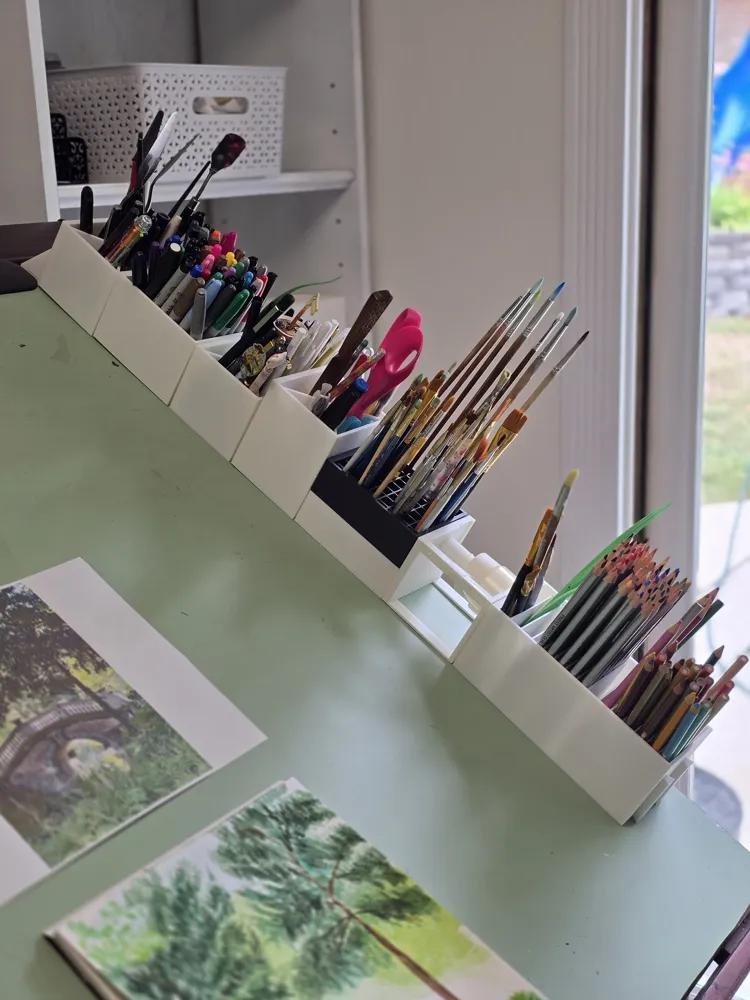Modular Drafting / Tilting Drawing Desk Organizer - Free 3D Print Model ...
