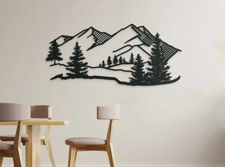 Décoration murale montagnes et forêt