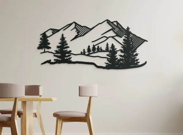Décoration murale montagnes et forêt