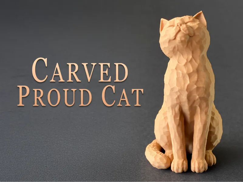 Proud Cat - Carved Effect