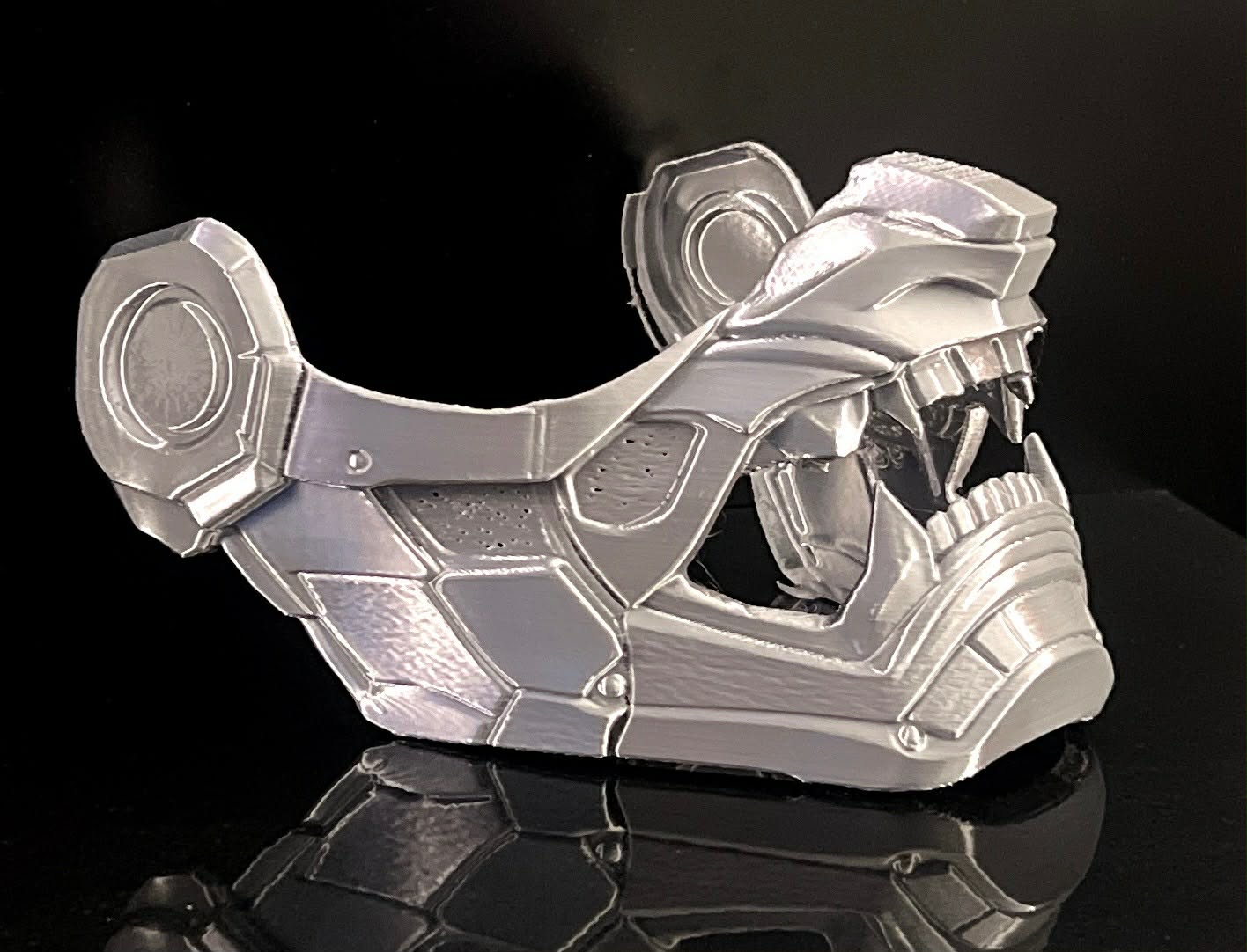 Techno Oni Half Mask - Free 3D Print Model - MakerWorld