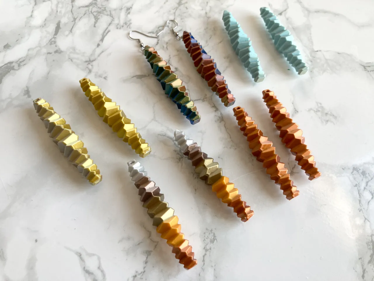Stacked Faceted Earrings view 3