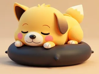 Sweet sleeping Akita