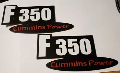 F 350 Cummins Fender Badge