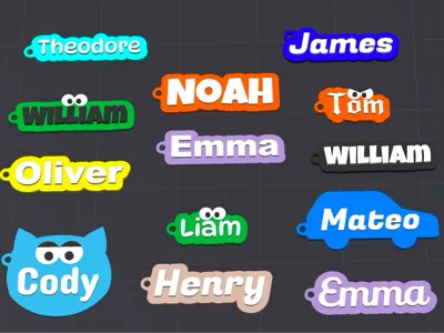 Nametags - William,Noah, James, Oliver, Emma, Liam