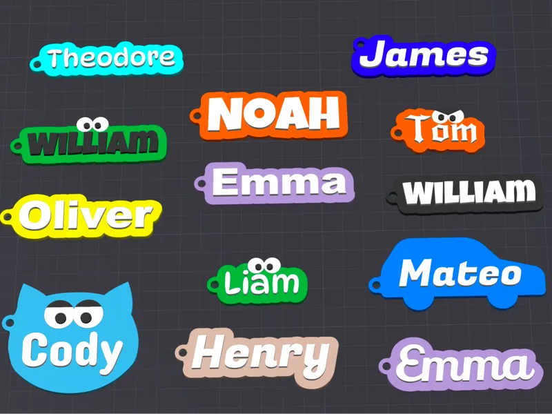 Nametags - William,Noah, James, Oliver, Emma, Liam
