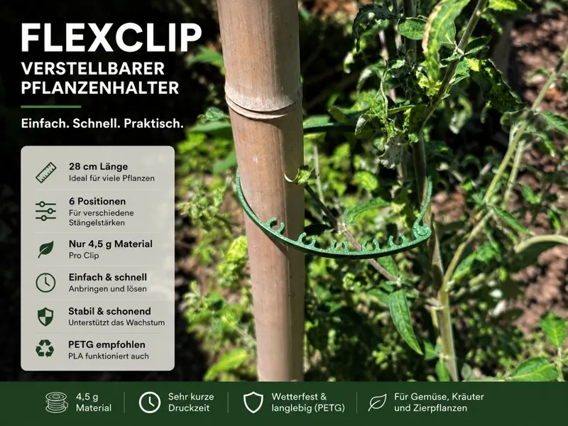 FlexClip – Verstellbarer Pflanzenhalter