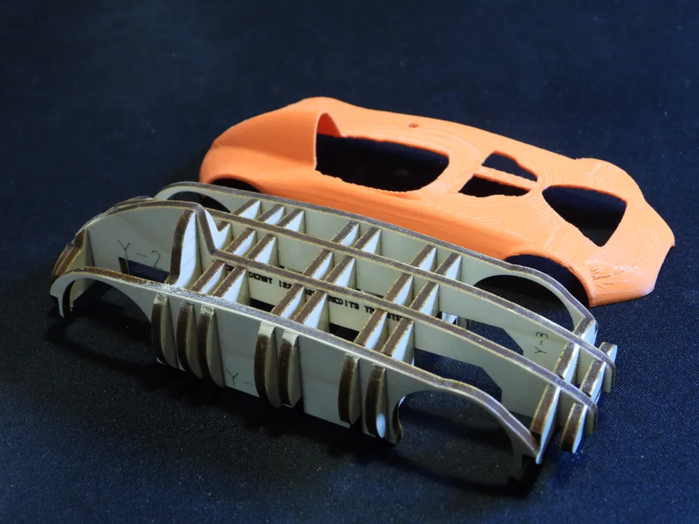 Car Shell Pattern Buck for Pinewood Derby Car Shell Remixed by mattbyman - MakerWorld
