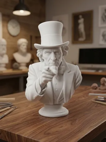 Figura decorativa: Uncle Sam 'I Want You' Bust - Classic Art Statue — vista de referencia 2