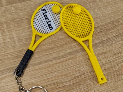 Tennis racket keychain