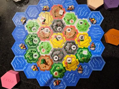 Catan Interlocking Tiles (No Magnets Needed)