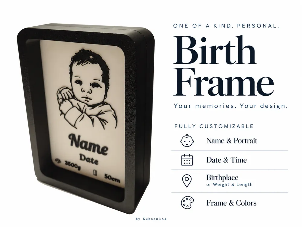 Birth Frame - Free 3D Print Model - MakerWorld