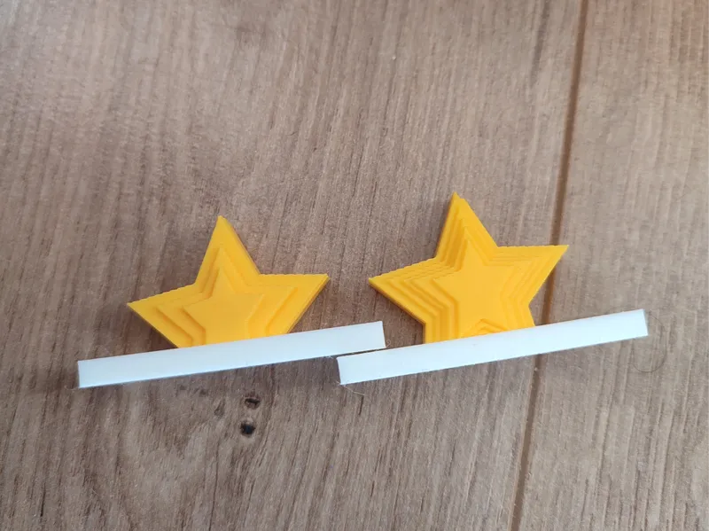 Deux modèles de marque place étoiles en relief
