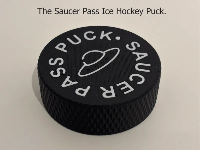 The Saucer Pass Ice Hockey Puck - no AMS needed!