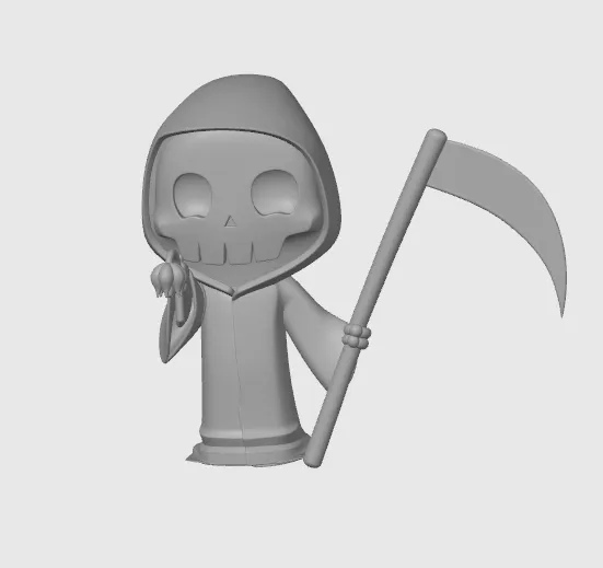 Cute Grim Reaper 3D Model – Fun Skeleton Figure - Free 3D Print Model ...