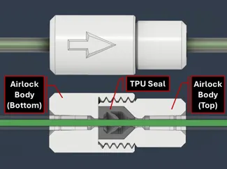 Filament Airlock - Drybox PTFE Connector
