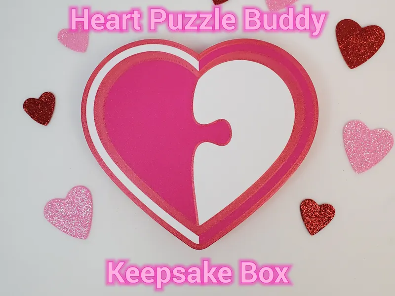 Valentine's Heart Puzzle Buddy Keepsake Box