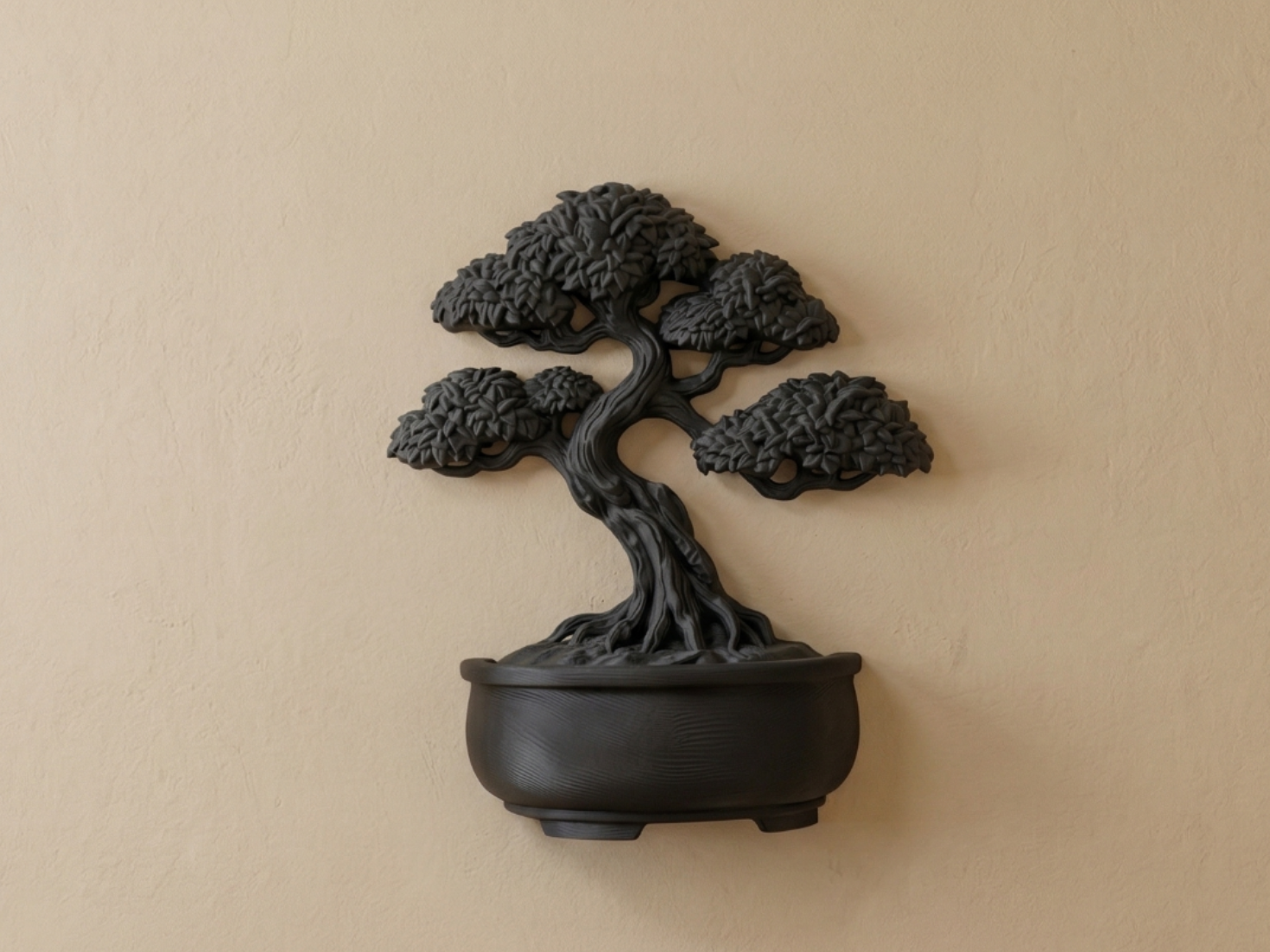 Unique Wall-Mounted Faux Bonsai Sculpture