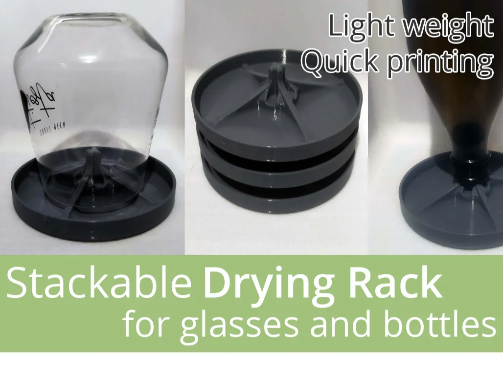 Stackable Drying Rack for glasses and bottles - Free 3D Print Model ...