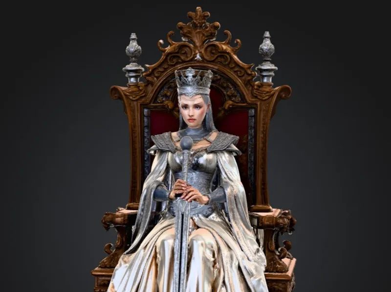 1/10 Scale - The Queen on the throne figure
