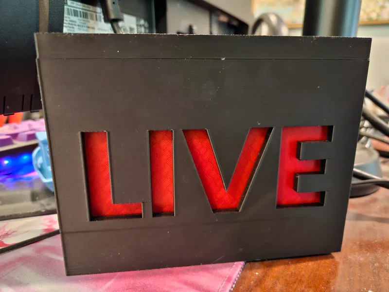 "LIVE" sign for streaming