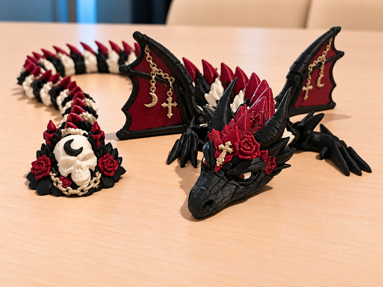 Articulated Gothic themed dragon - 1
