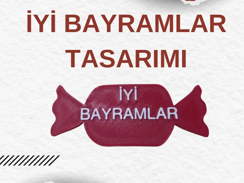 İyi Bayramlar Şeker Tasarımı | Anahtarlık & Magnet