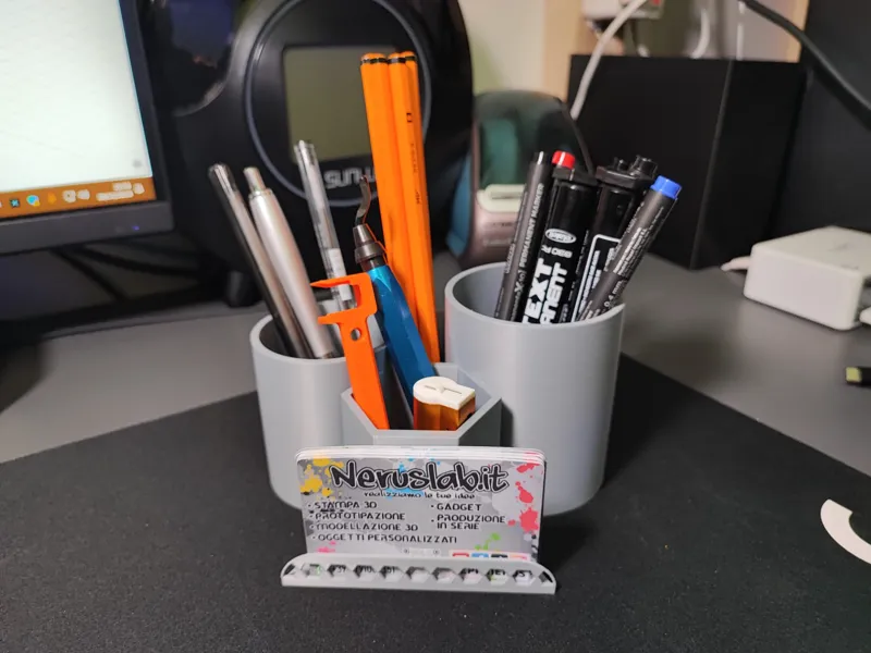 Pencil - Pen - Business Card - Desktop Organizer - Portapenne matite e biglietti da visita scrivania