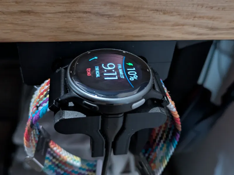 Garmin watch stand cable - under desk sliding