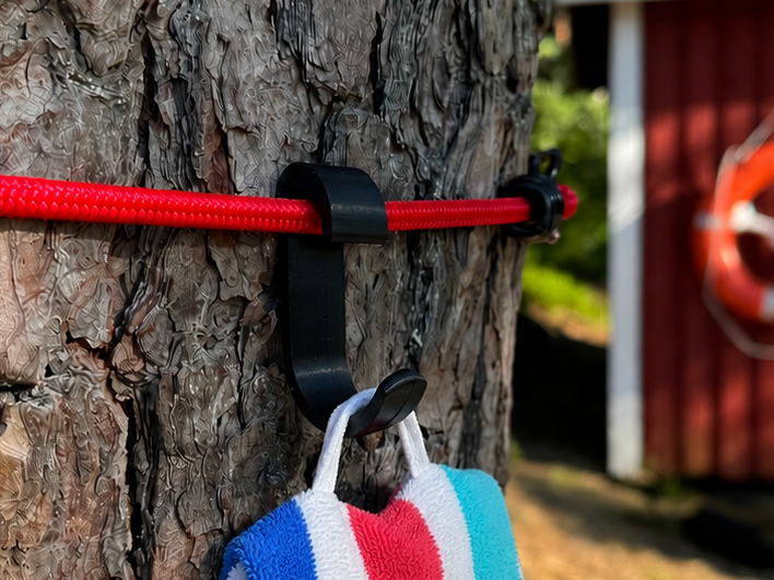 Bungee cord hook for outdoors, beach and camping.
