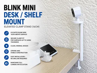 Blink Mini Desk / Shelf Mount – Clamp Stand