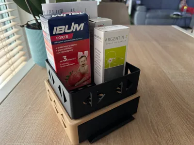 Organizational box with drawer and top open box