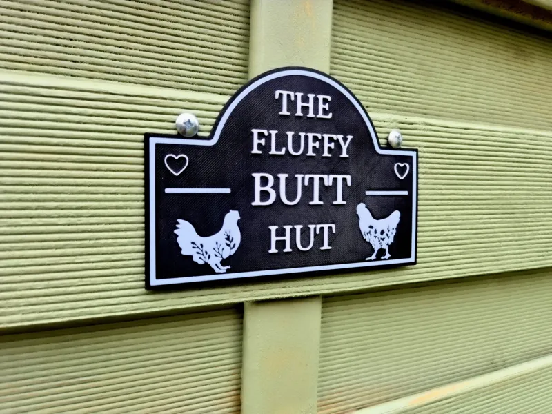 Fluffy Butt Hut – Cute Coop & Chicken Sign