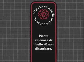 Cartellino per Pianta
