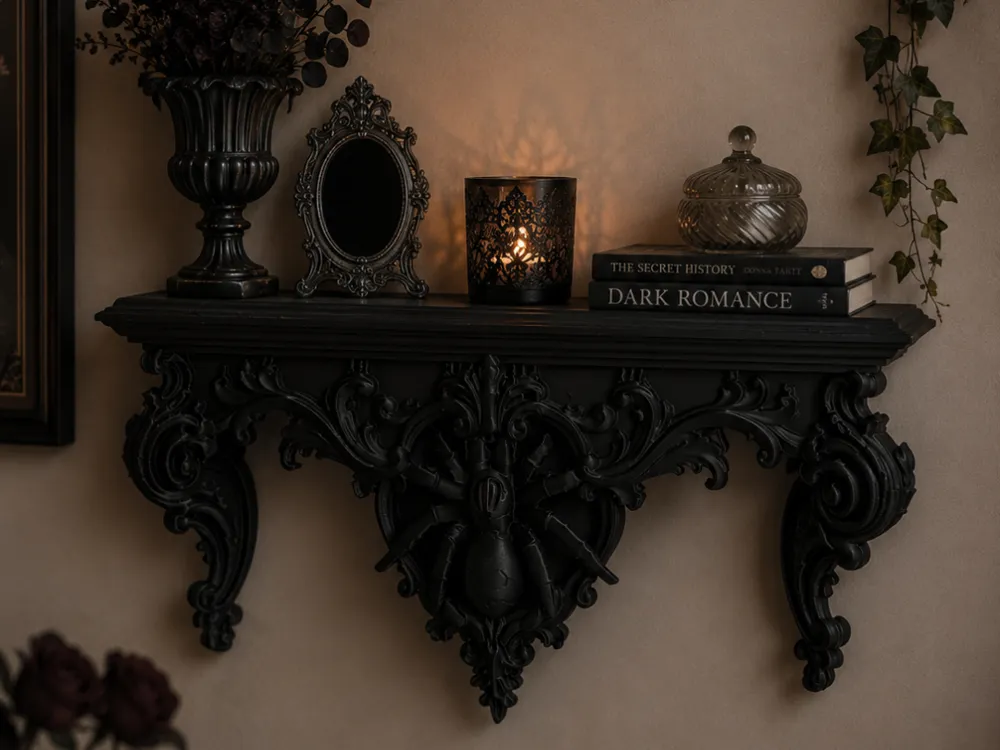 Estante o repisa: Gothic Spider Wall Shelf. Referencia del modelo original.