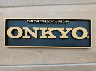 Plaque logo Onkyo home cinéma