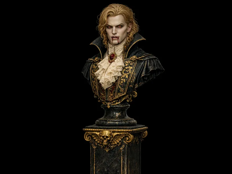 Busto Vampiro Golden Art Noveau 