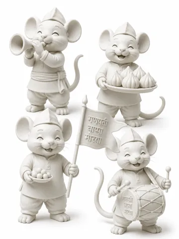 Modelo para impresión 3D: Ganpati Bappa Morya – Festive Mouse Set — vista de referencia 2