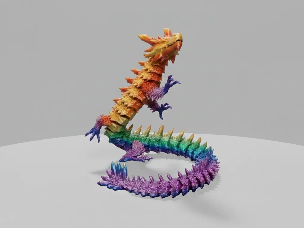 articulated dragon crystal v2 - Free 3D Print Model - MakerWorld