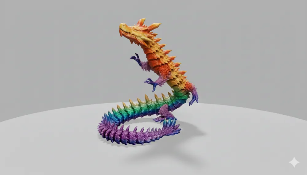 articulated dragon crystal v2 - Free 3D Print Model - MakerWorld