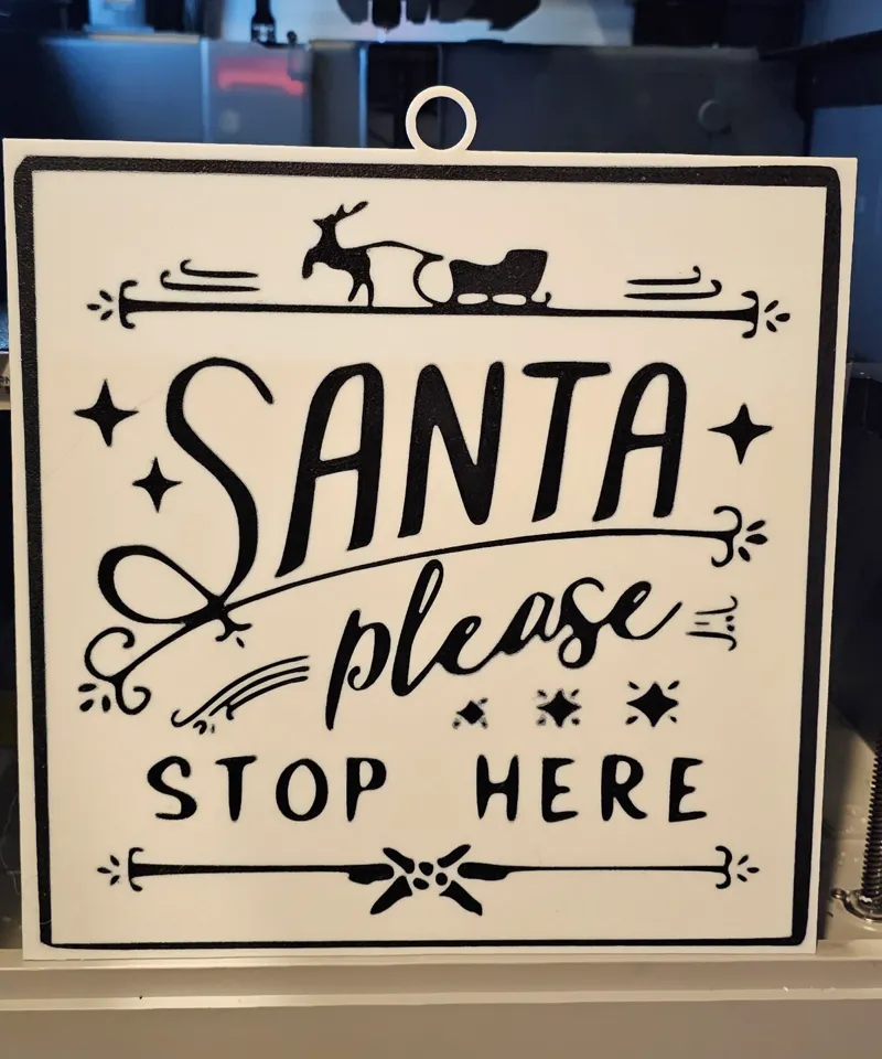 Santa Please Stop Here Sign