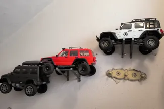 Holder for axial and other RC or wall mount shelf