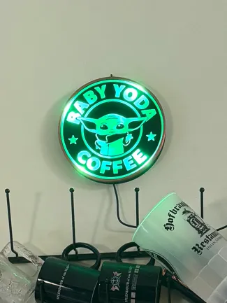Baby Yoda Coffee Light box wall decoration