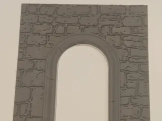 Stone wall with arched doorway - for D&D, etc.