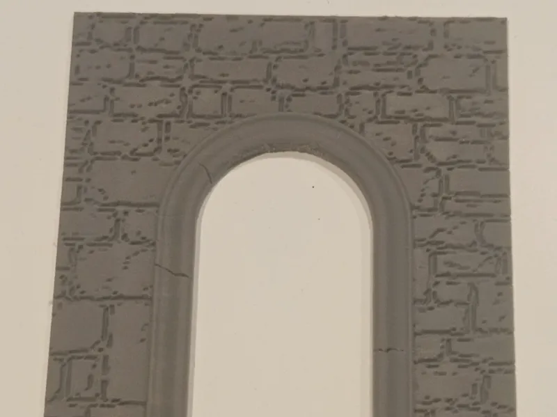 Stone wall with arched doorway - for D&D, etc.