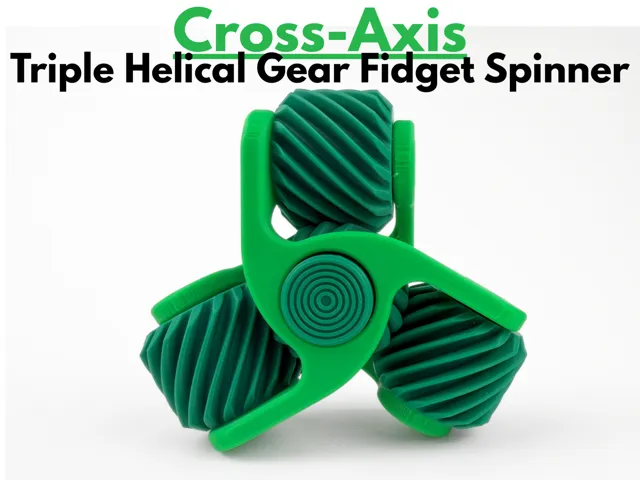 Cross-Axis Triple Helical Gear Fidget Spinner