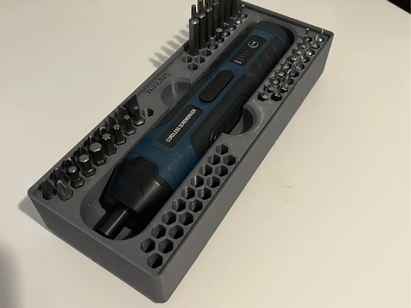 Cordless Screwdriver + Bit Holder | Gridfinity 2x5