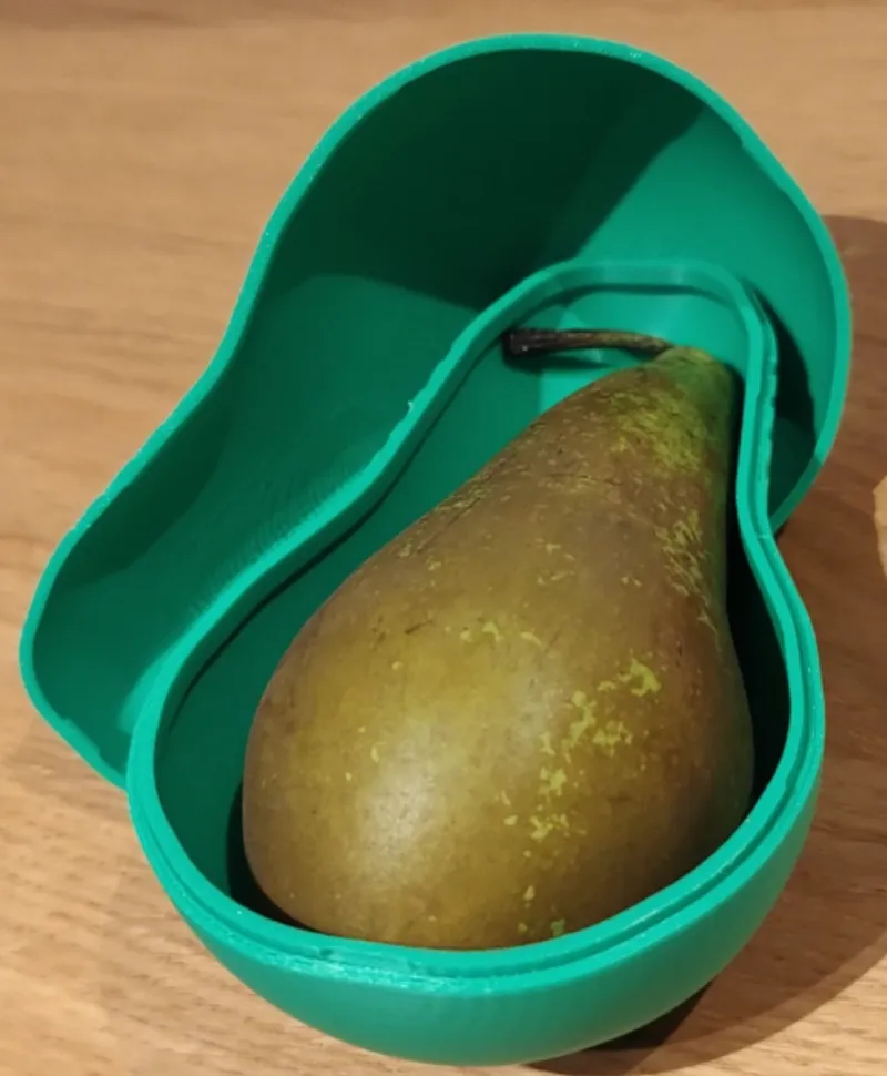 Pear protective case with snap fit closing