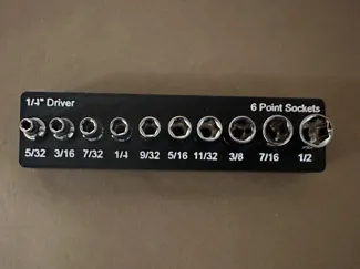 1/4 Inch Standard Sockets GridFinity