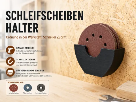 Modelo para impresión 3D: Wandhalter für Flex-, Schleif- & Schruppscheiben — referencia de MakerWorld